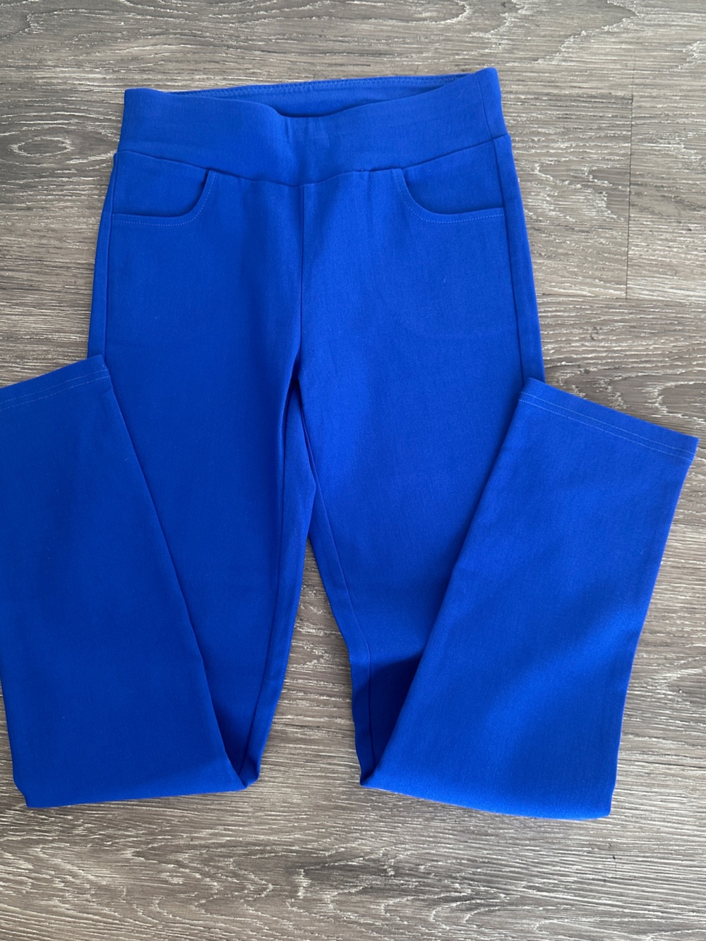 Blue High Waist Pull-On Pants Leggings Women Size 0 Stretch Slim Fit